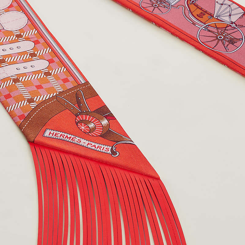 Les Voitures Nouvelles leather fringes Twilly | Hermès USA